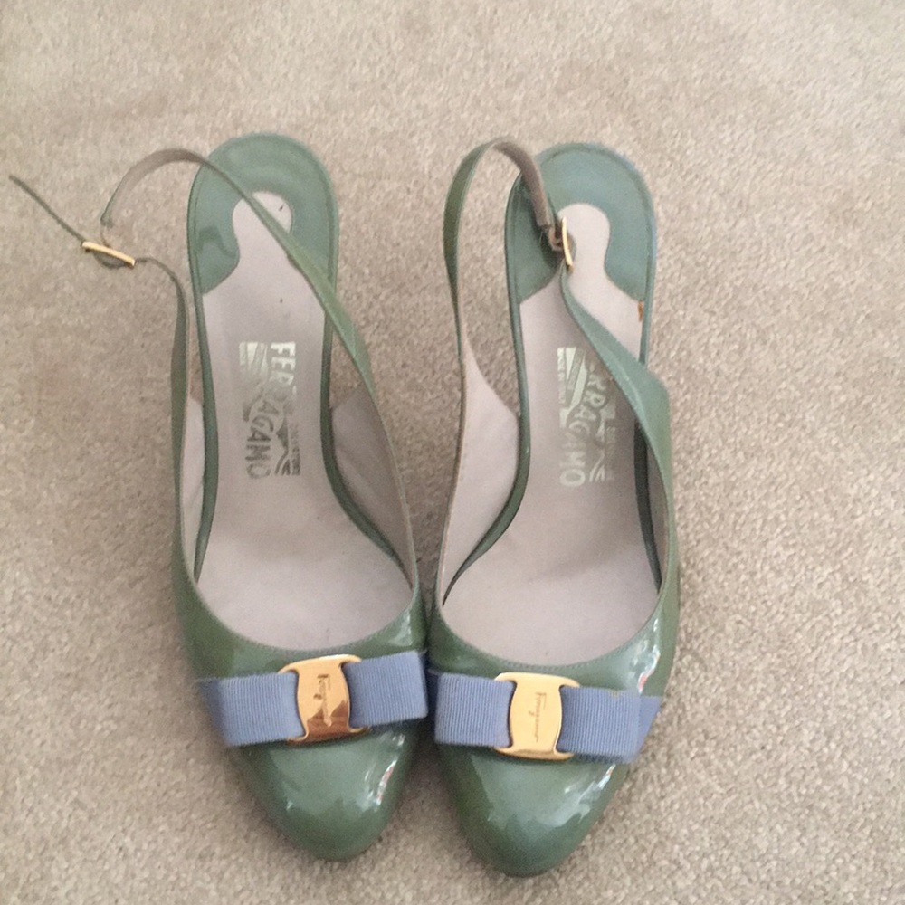 Ferragamo Heels - baby blue size 10D